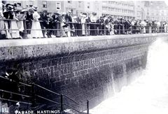 Rough-seas-at-Denmark-Place-Hastings.-c1905.